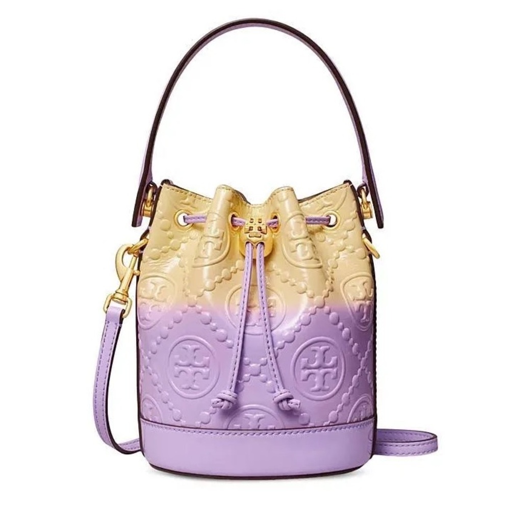 Tory Burch T Monogram Drip-Dye Bucket bag with removable crossbody strap - Picture 8 of 9